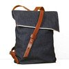 Leather trim backpack