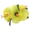 Hawaiian Triple Hibiscus Hair Flower Clip - Yellow, Tropical Hawaiian...